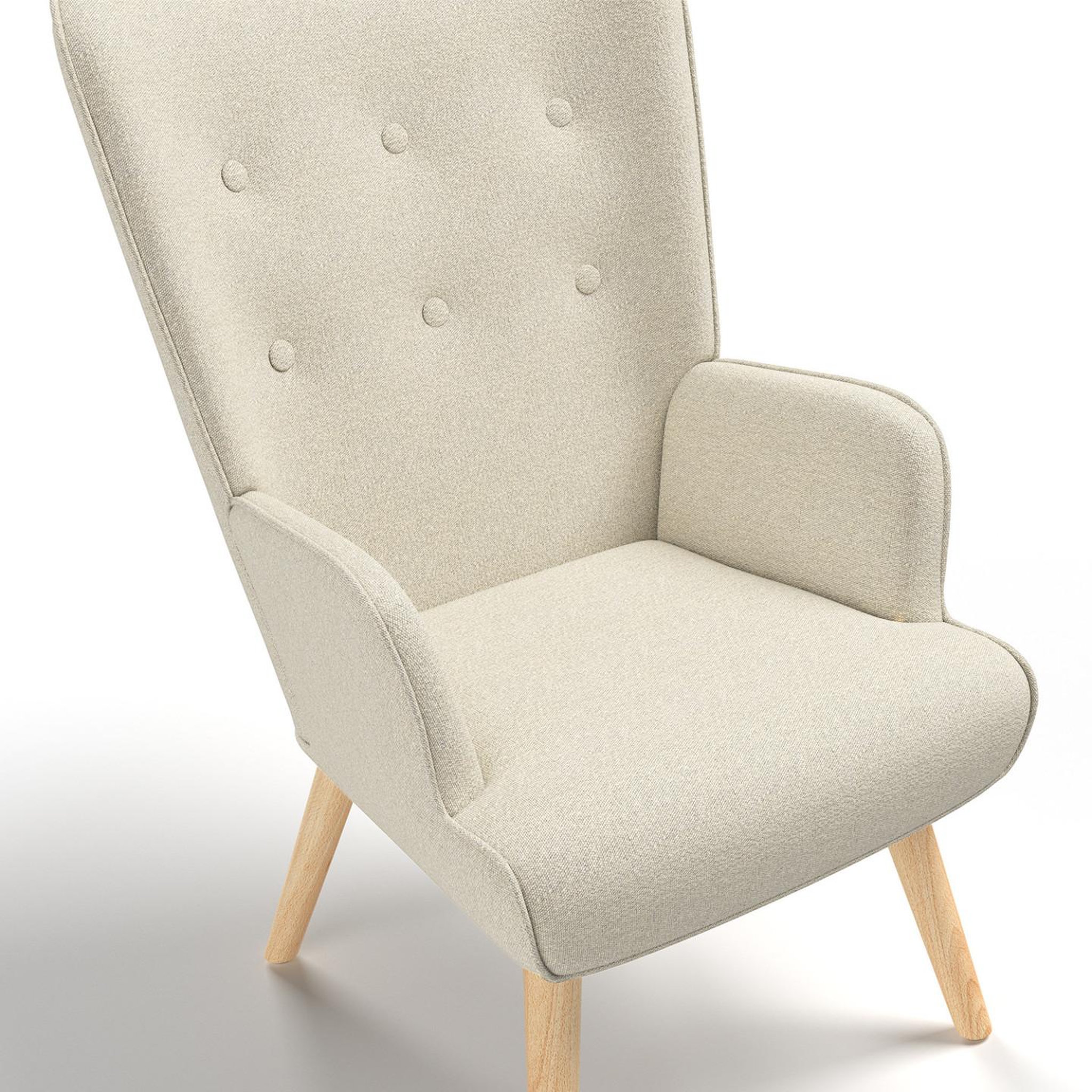 Voir la diapositive 6 : ID MARKET Fauteuil scandinave ivar en tissu beige