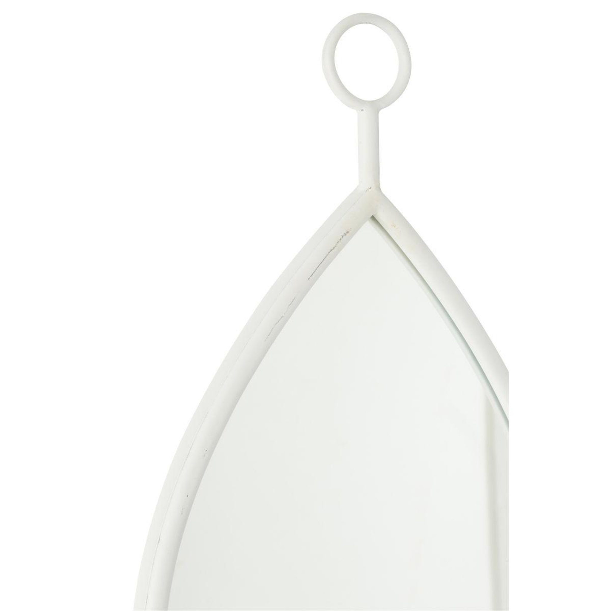 Voir la diapositive 2 : J-LINE Miroir Mural Design  Drop  53cm Blanc
