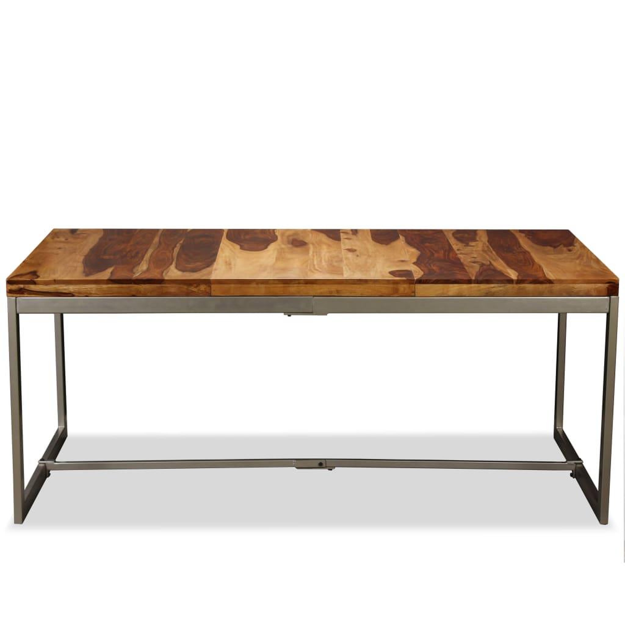 Voir la diapositive 3 : VIDAXL Table a manger bois massif et acier 180 cm