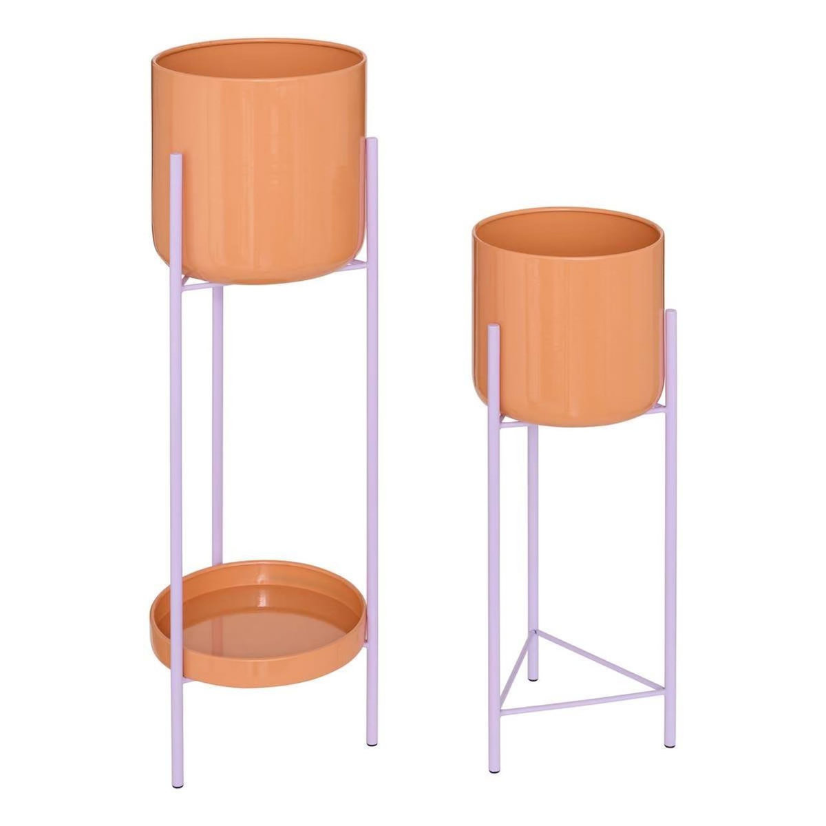 ATMOSPHERA Lot de 2 Cache-Pots en Métal  Poolside  60cm Corail