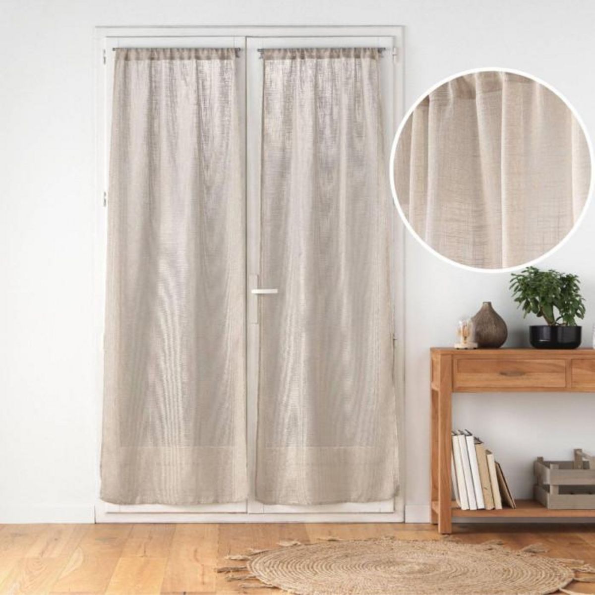 Paris Prix Paire de Voilages Passe-Tringle  Haltona  70x200cm Noisette