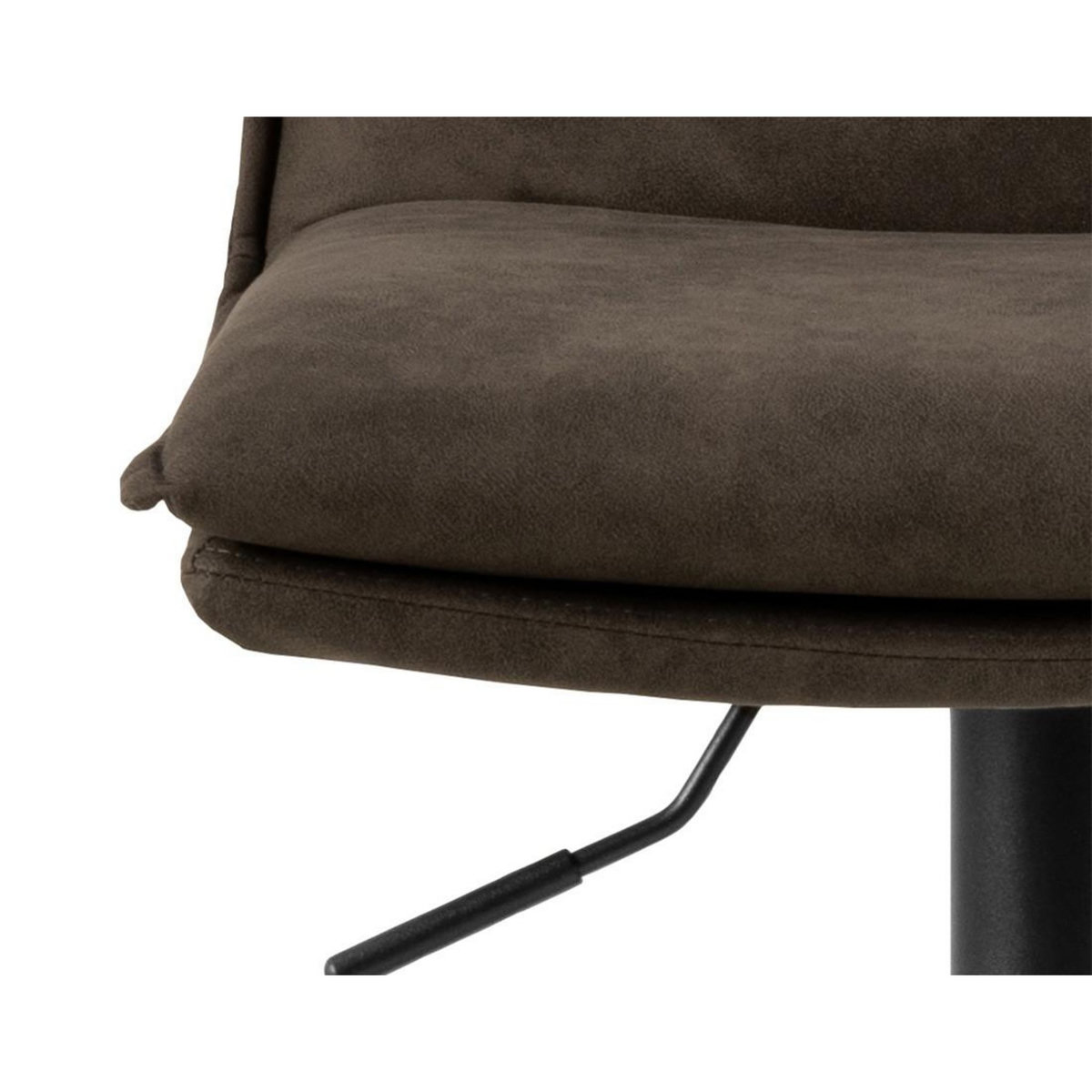 LISA DESIGN Alora - lot de 2 tabourets - ajustables et pivotants - en tissu texturé et suédine - gris anthracite