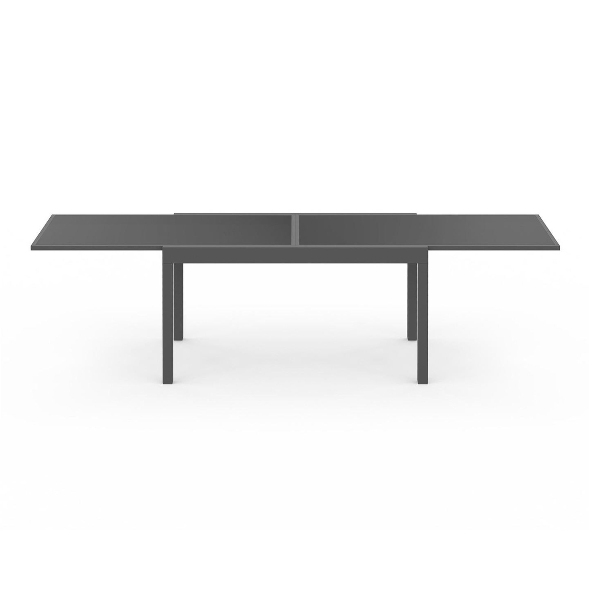 Voir la diapositive 3 : ID MARKET Salon de jardin madrid table extensible plateau gris 135-270 cm et 12 chaises empilables gris anthracite