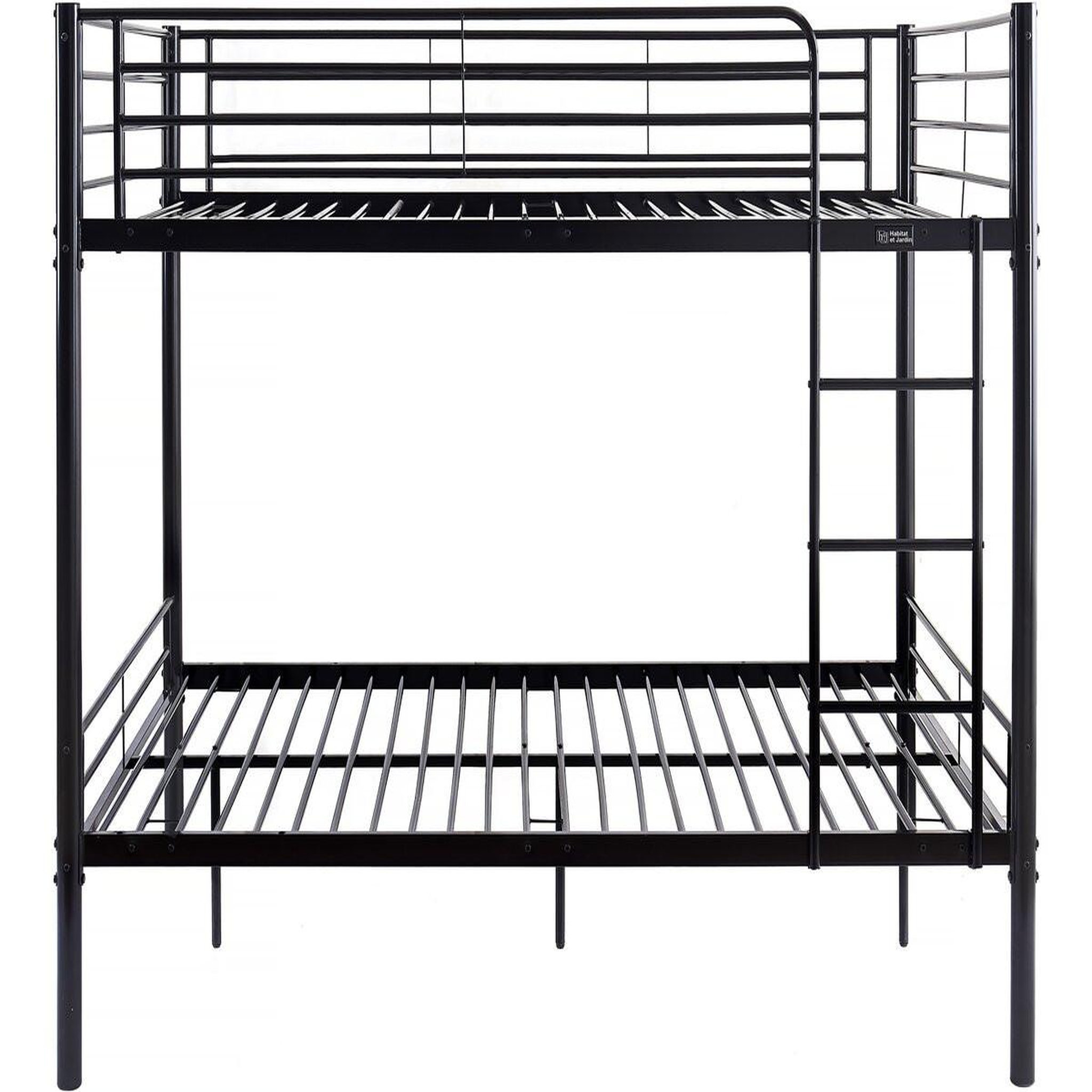 Voir la diapositive 4 : Habitat et Jardin Lit superposé double  Adam  - Sommier inclus - 140 x 190 cm - Noir