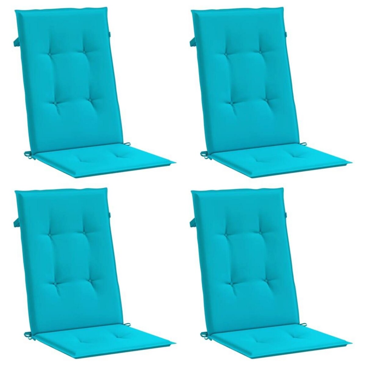VIDAXL Coussins de chaise a dossier haut lot de 4 turquoise tissu