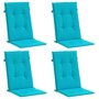 Voir la diapositive 3 : VIDAXL Coussins de chaise a dossier haut lot de 4 turquoise tissu