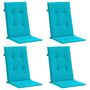 Voir la diapositive 3 : VIDAXL Coussins de chaise a dossier haut lot de 4 turquoise tissu
