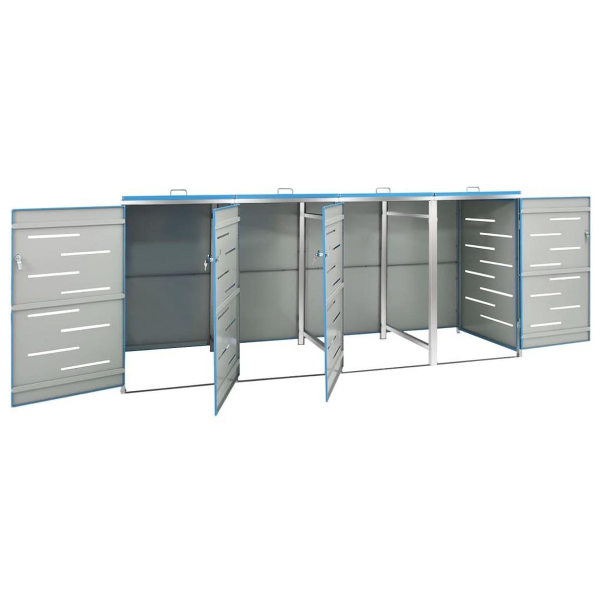 VIDAXL Abri pour quatre poubelles 276,5x77,5x112,5 cm Inox