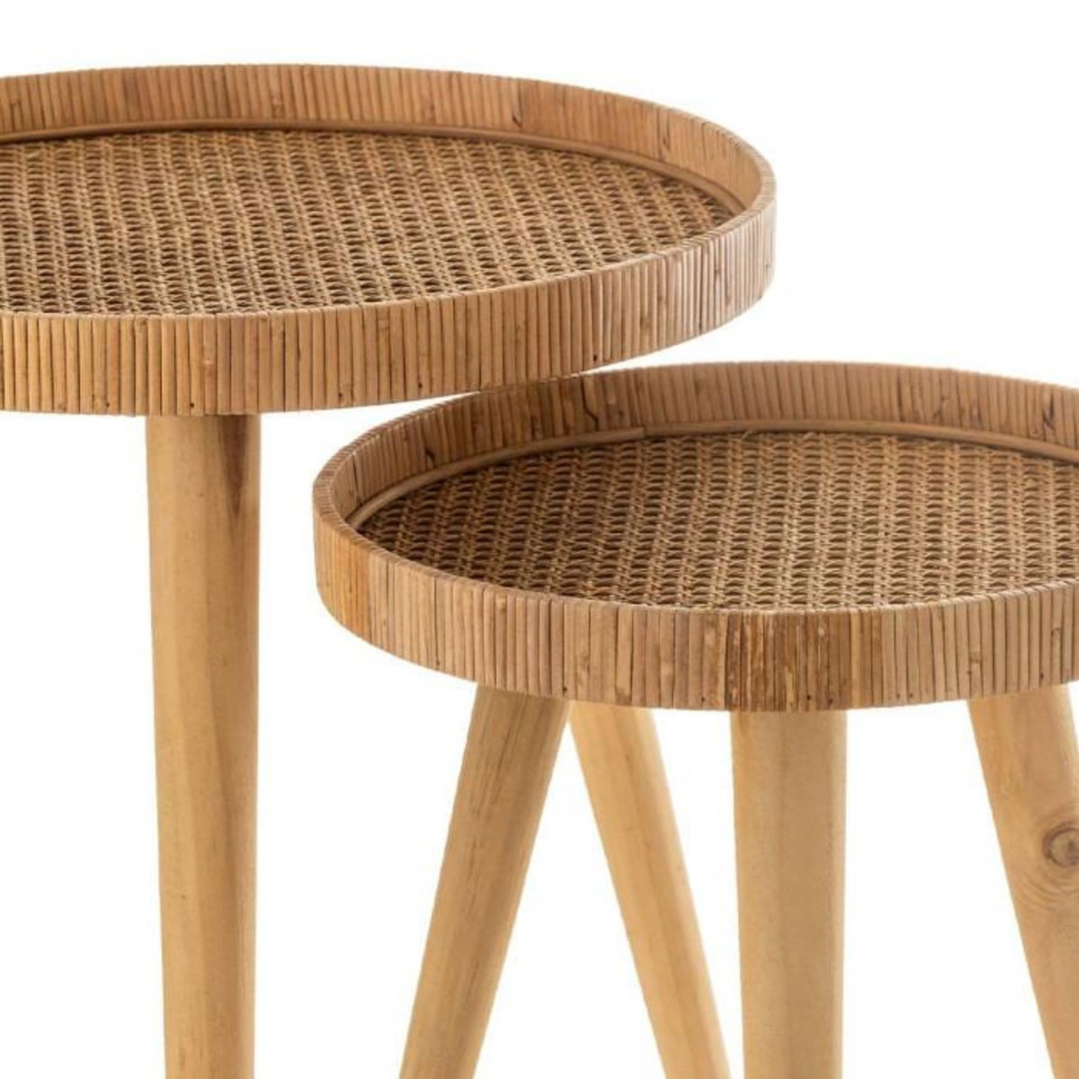 Paris Prix Lot de 2 Tables Gigognes  Trépied  54cm Naturel