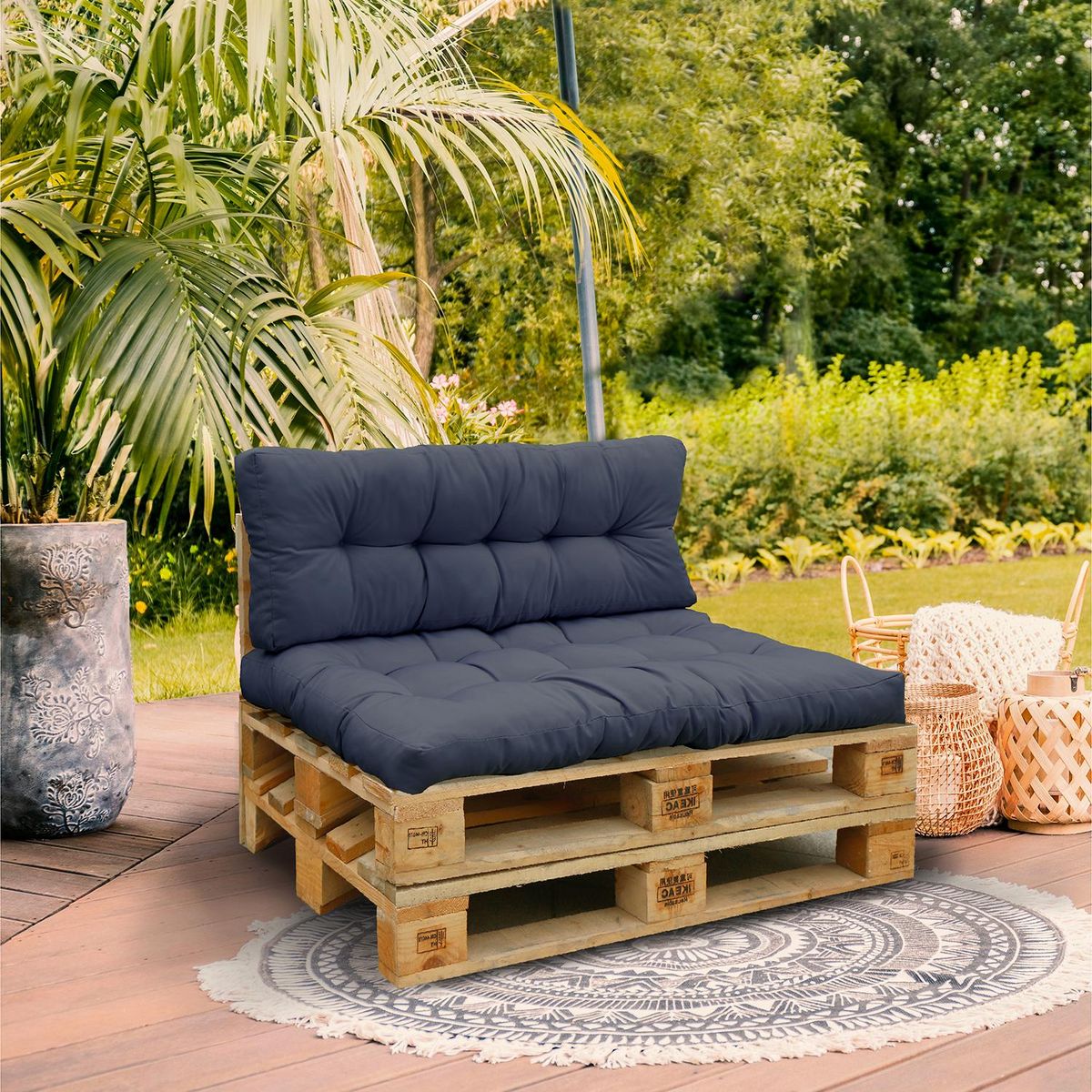 RED DECO Set 2 coussins d'extérieur gris anthracite - riouga