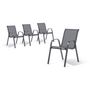 Voir la diapositive 1 : Inkazen Lot de 4 chaises de jardin empilables - Acier/Polyester - Anthracite