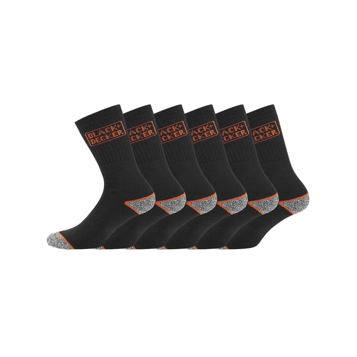 Black et Decker Lot de 6 Paires de Chaussettes hautes de travail TEK