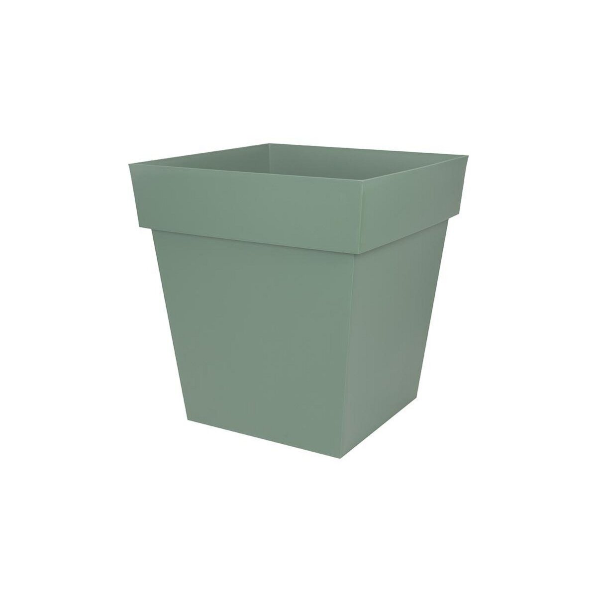 Eda Pot de fleur carré Toscane 49,5 x H.52,5 cm - Vert laurier - Eda