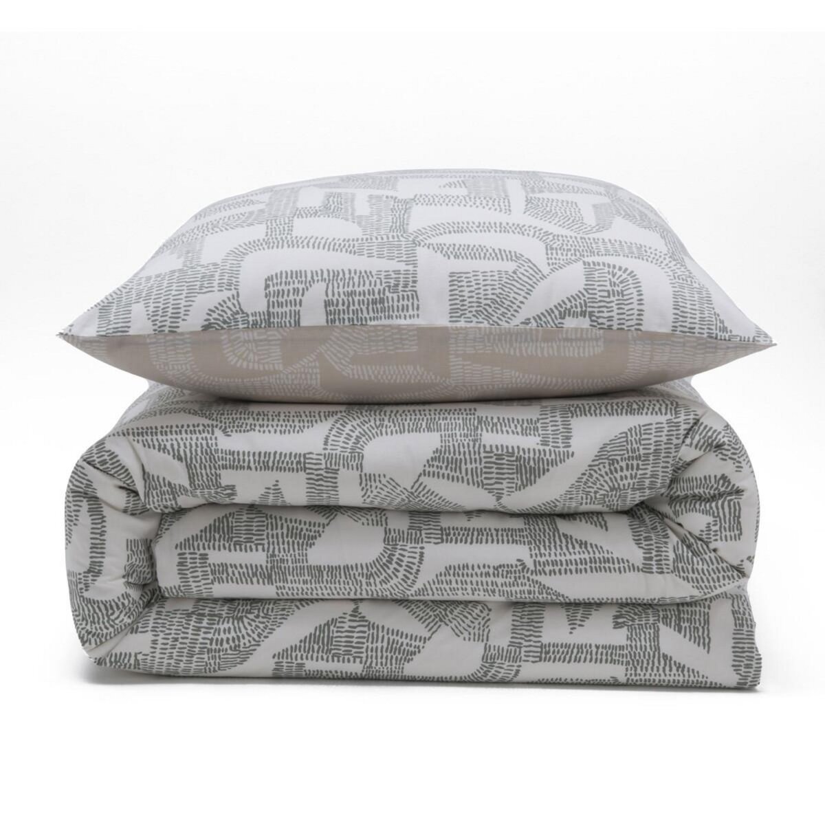 FUTURE HOME Parure de lit 2 personnes géométrique abstrait réversible