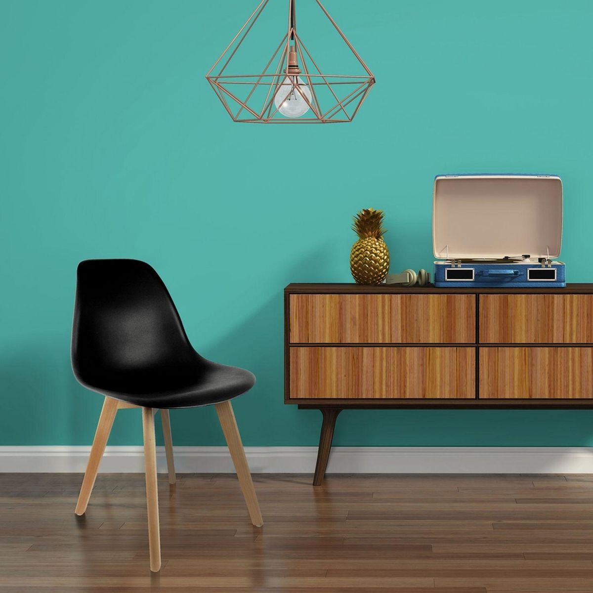 The Home Deco Factory 4 Chaises design scandinave à coque Holga