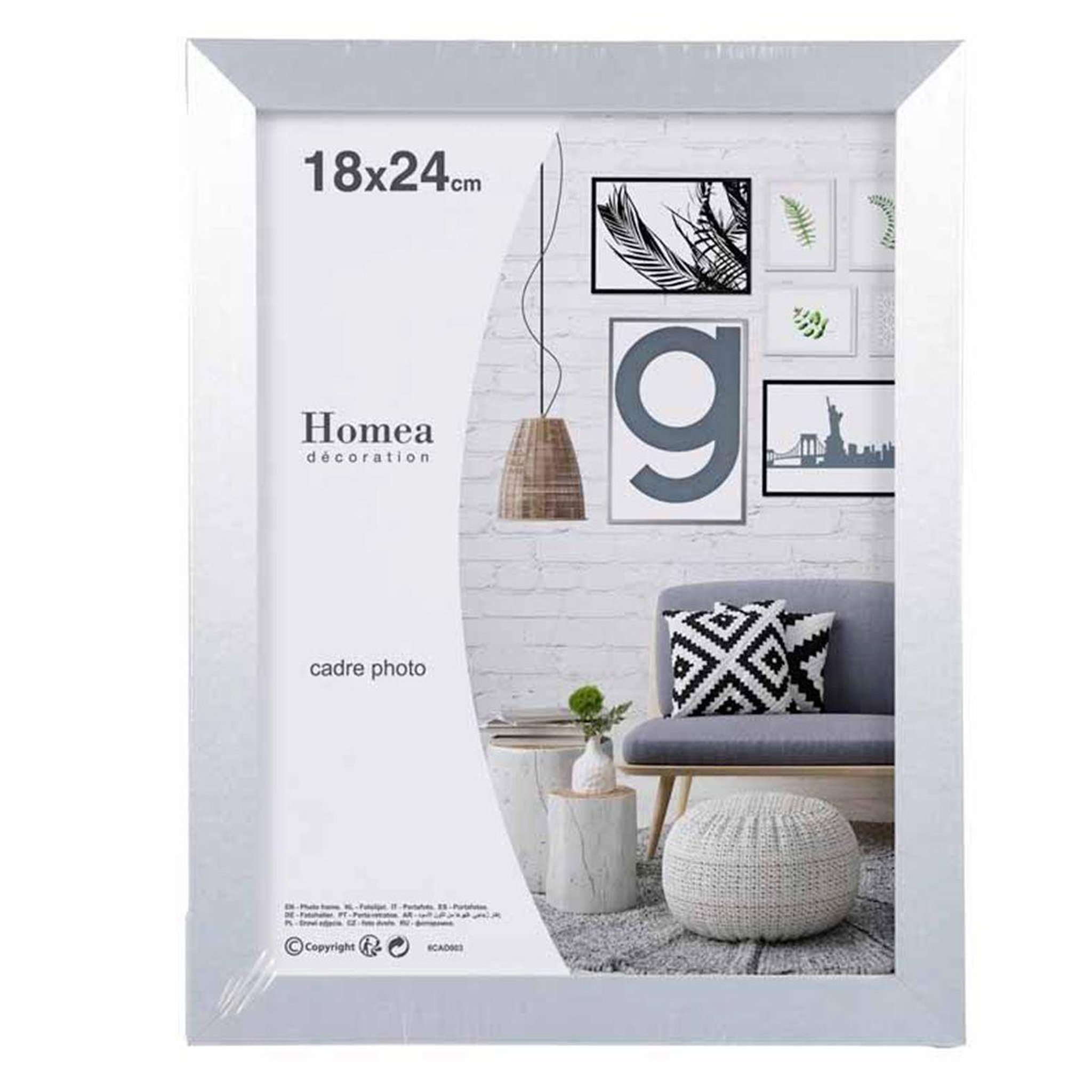 Voir la diapositive 1 : HOMEA Cadre photo déco  loft  18x24cm argent