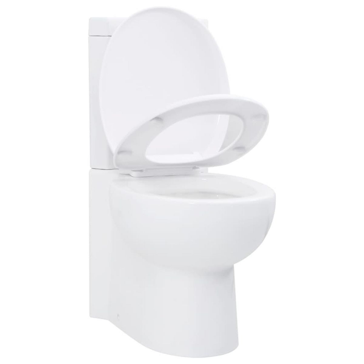 VIDAXL Toilette d'angle en ceramique pour salle de bains blanc