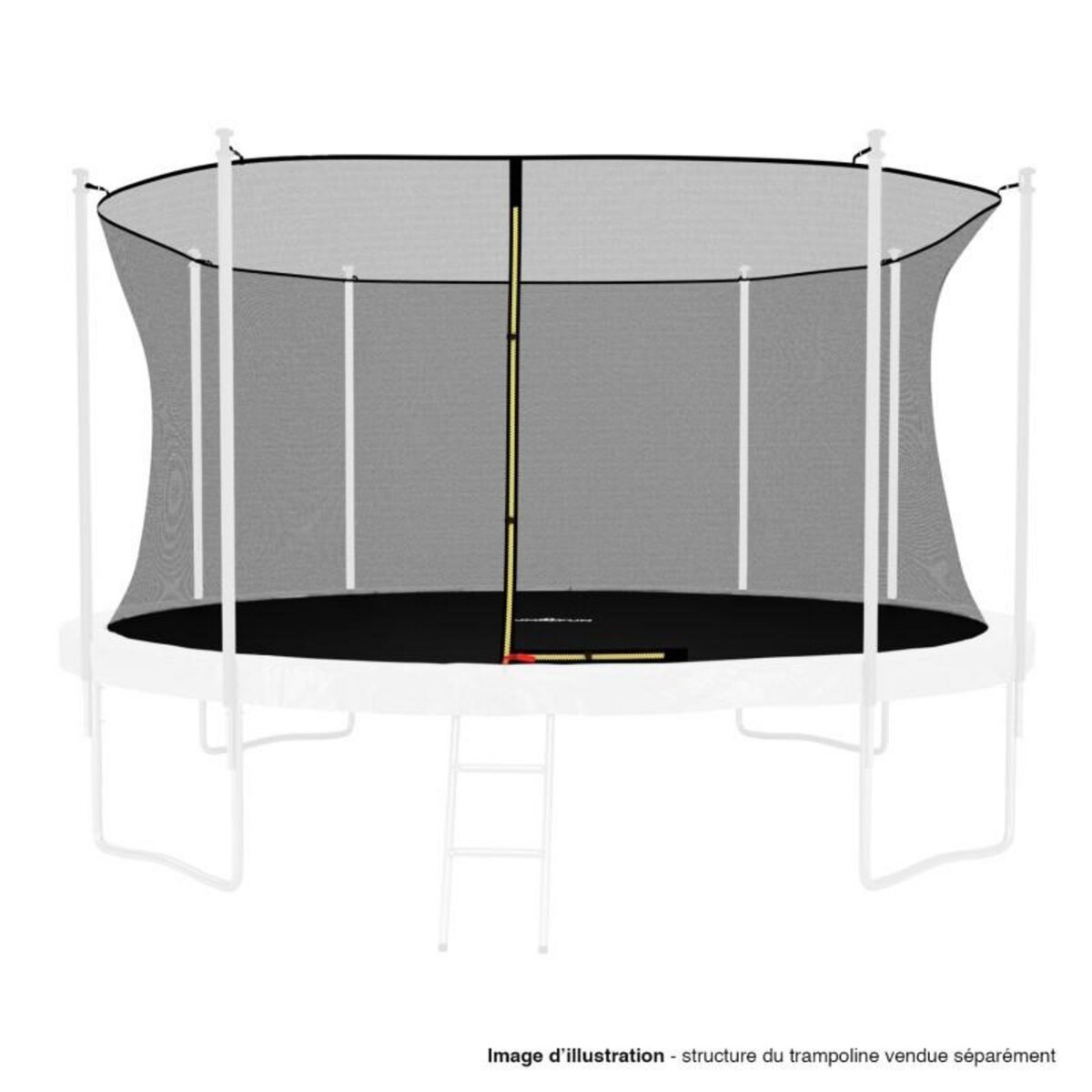 JUMP4FUN Filet intérieur de sécurité pour trampoline : ø 14Ft, 8 Perches
