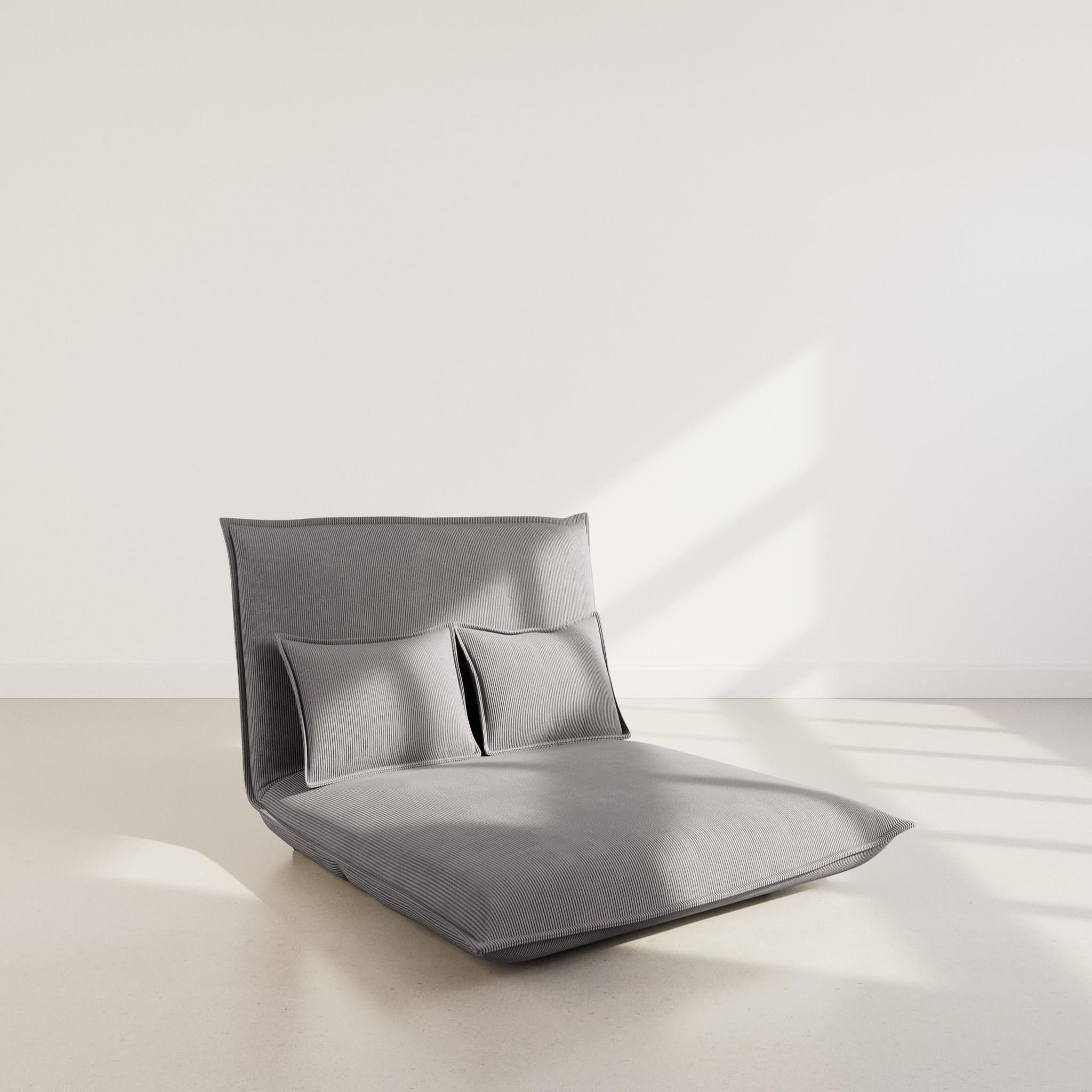 Voir la diapositive 2 : BEST MOBILIER Candice - banquette 2 places convertible clic-clac en velours côtelé