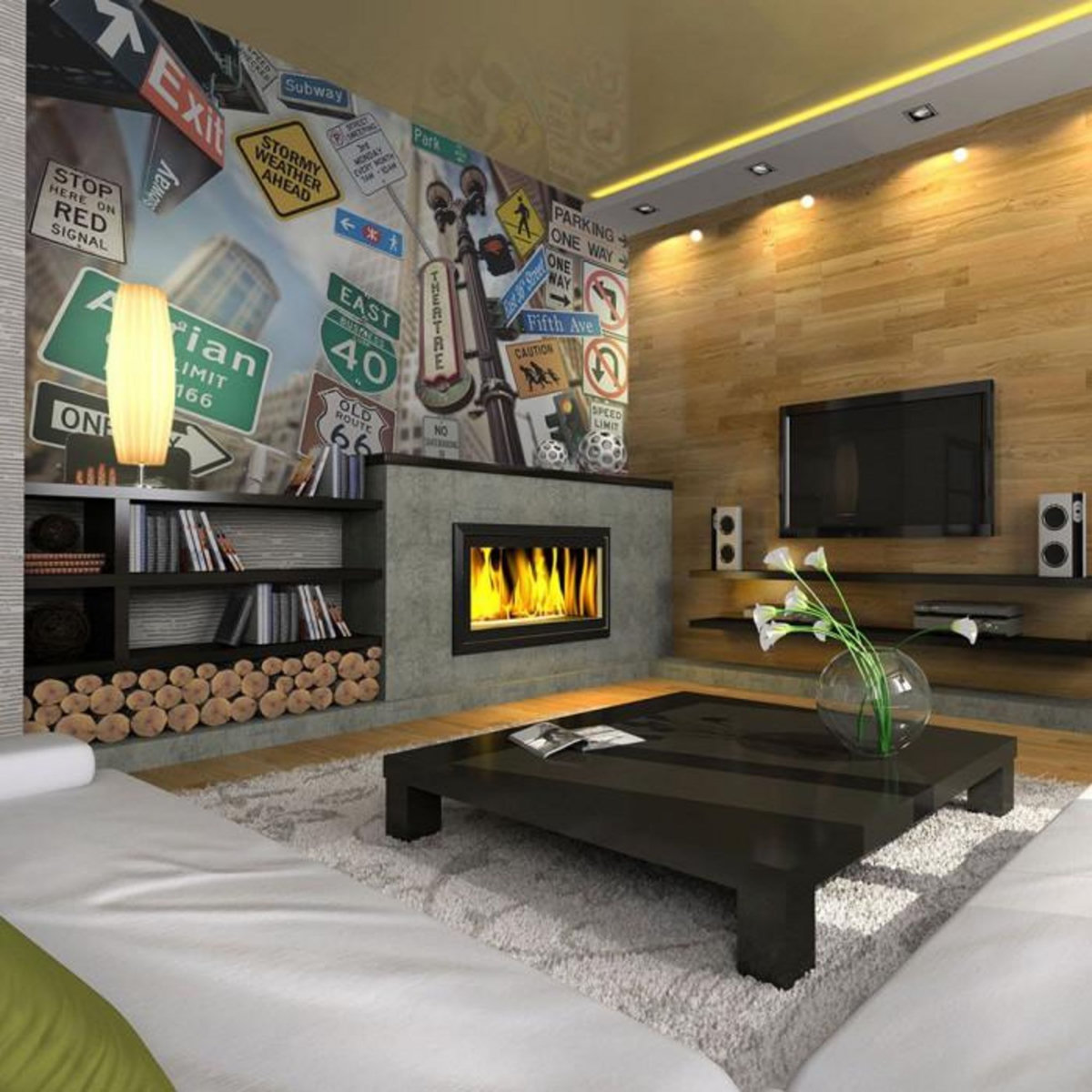 Paris Prix Papier Peint  Panneaux de Signalisation à New York II