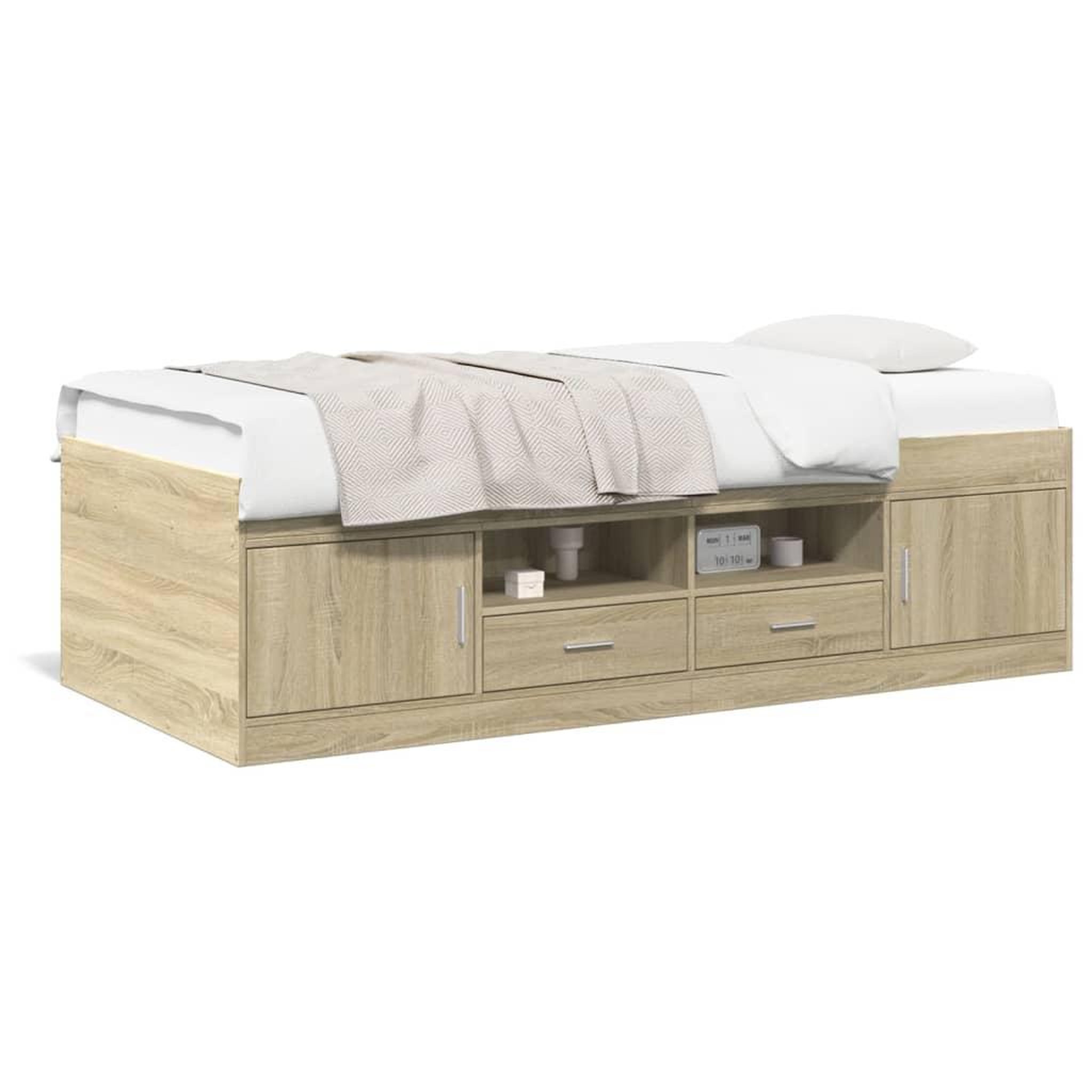 Voir la diapositive 2 : VIDAXL Lit de jour avec tiroirs sans matelas chene sonoma 75x190 cm