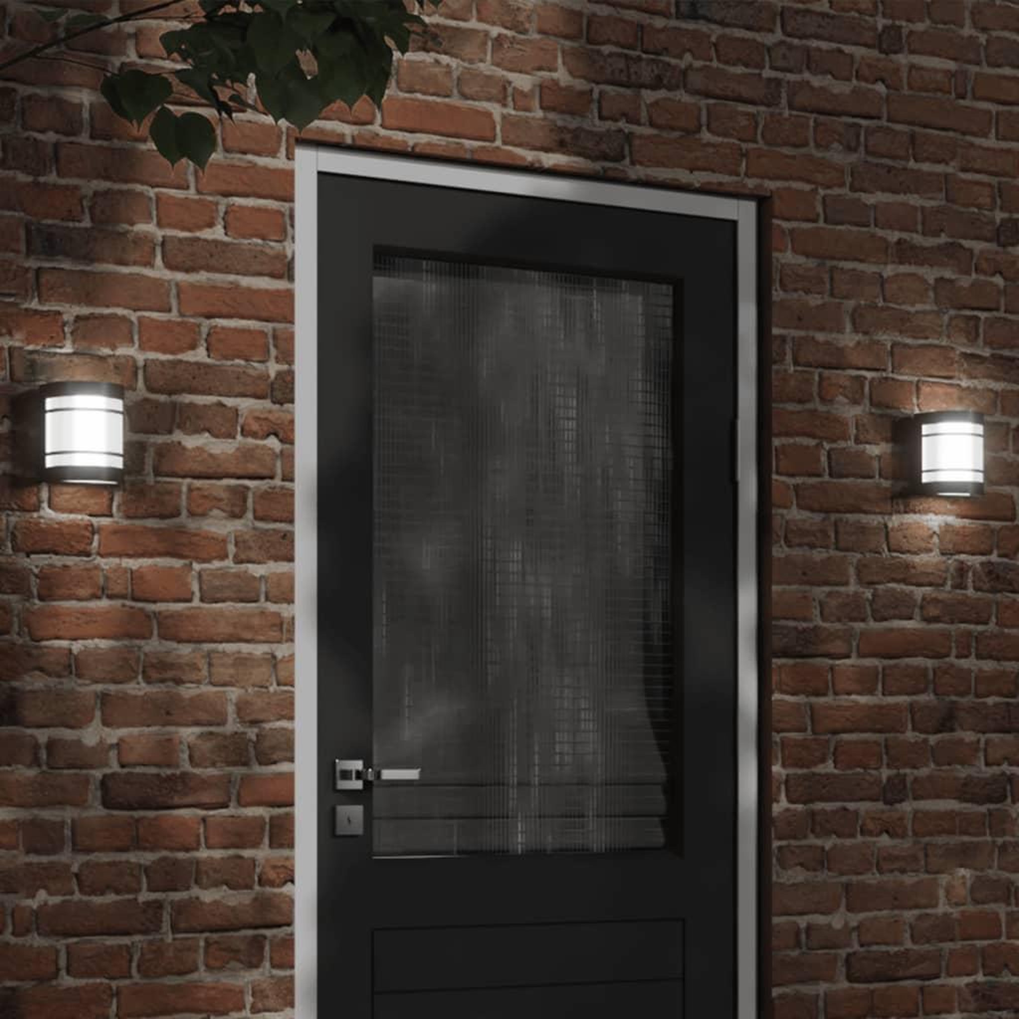 VIDAXL Appliques murales d'exterieur 2 pcs noir acier inoxydable