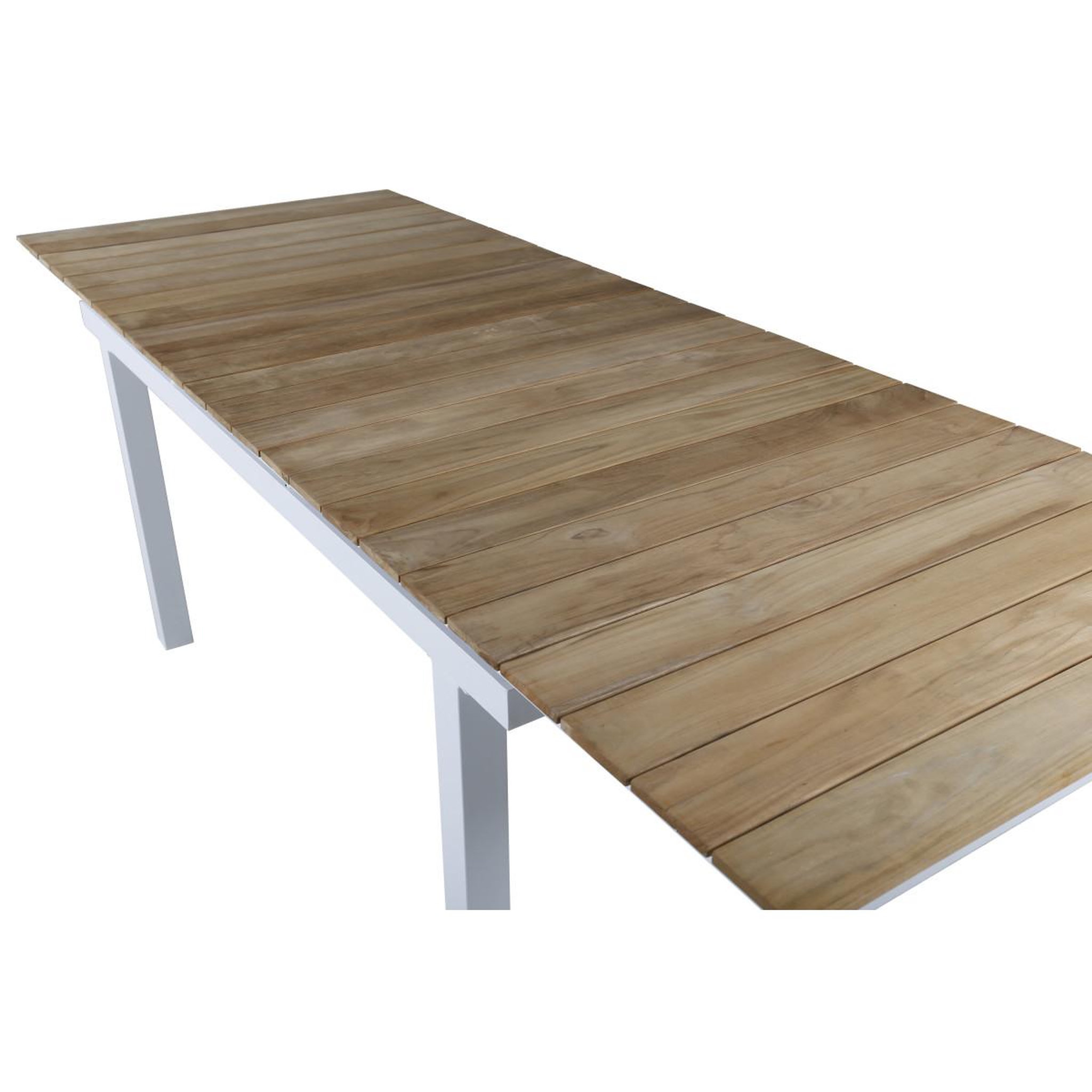 Voir la diapositive 6 : Paris Prix Table de Jardin Extensible  Mexico  180-240cm Naturel & Blanc