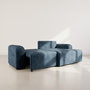 Voir la diapositive 2 : BEST MOBILIER Rebecca - canapé d'angle droit 4 places convertible avec coffre en velours texturé
