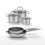 ELO Lot 2 Poêles 28/32cm et 3 Faitouts 12/16/20cm Elo Profi Therm Platinum