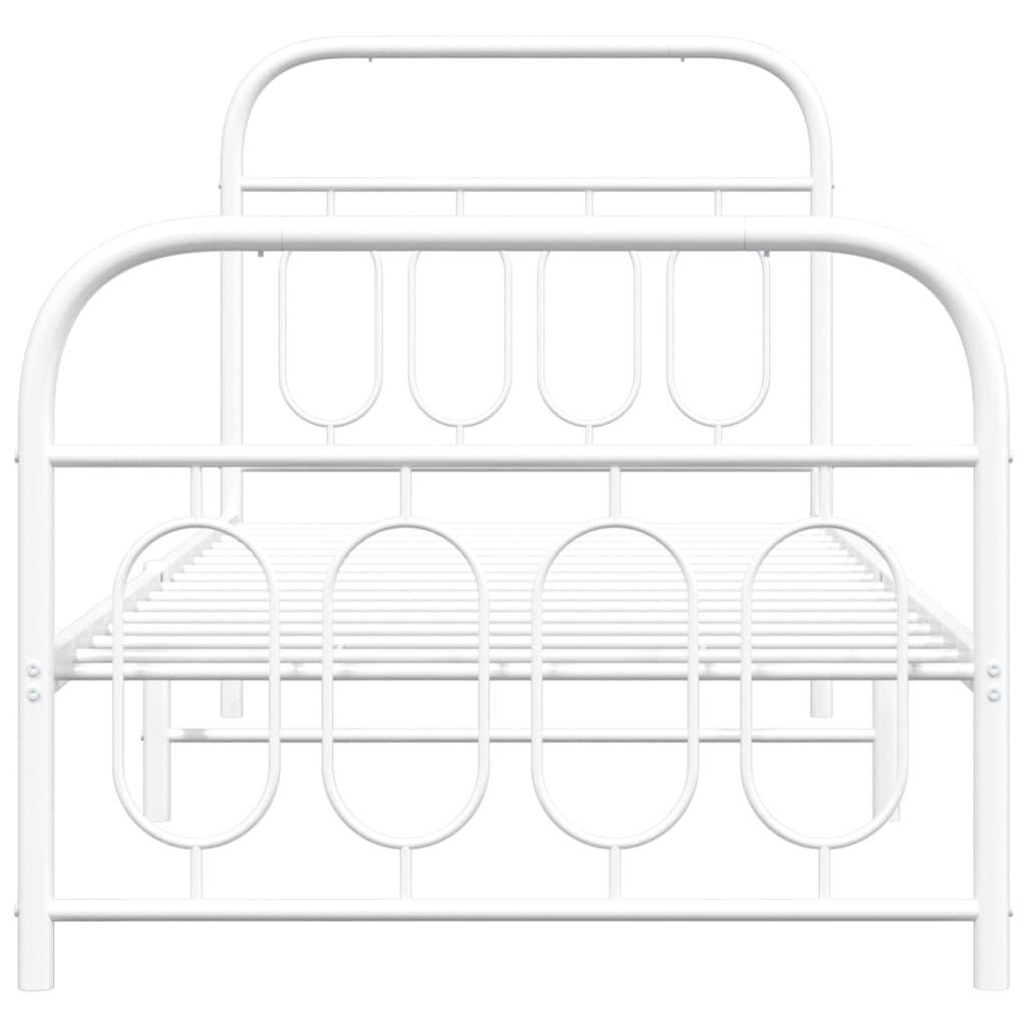 Voir la diapositive 4 : VIDAXL Cadre de lit metal sans matelas avec pied de lit blanc 90x200cm