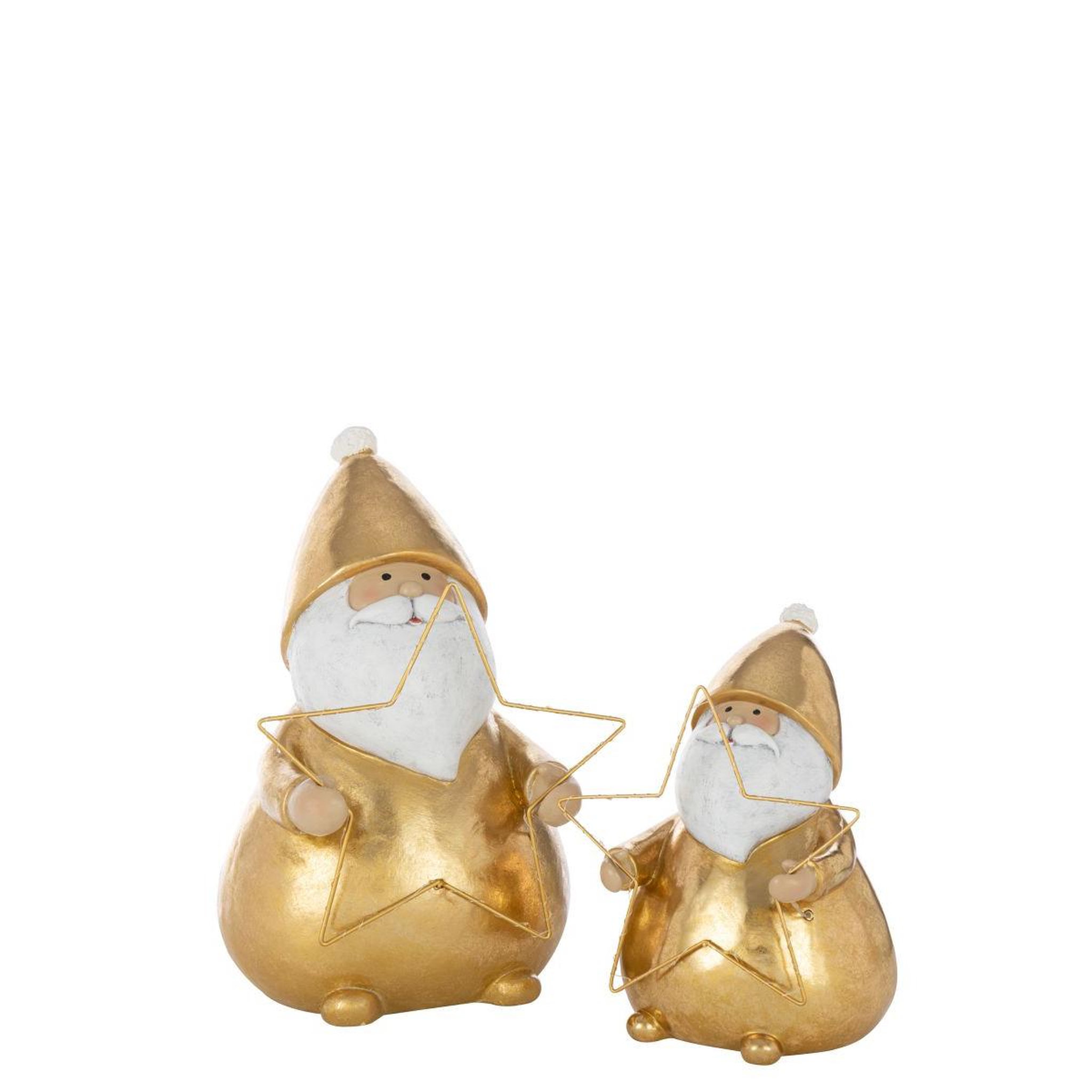 Voir la diapositive 4 : J-LINE Père-noël à led  étoile  32cm doré