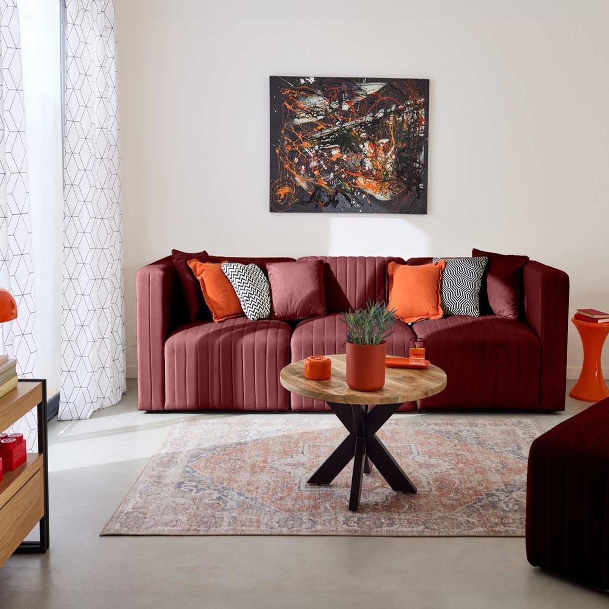 Voir la diapositive 2 : BEST MOBILIER Nova - canapé modulable 3 places - en velours