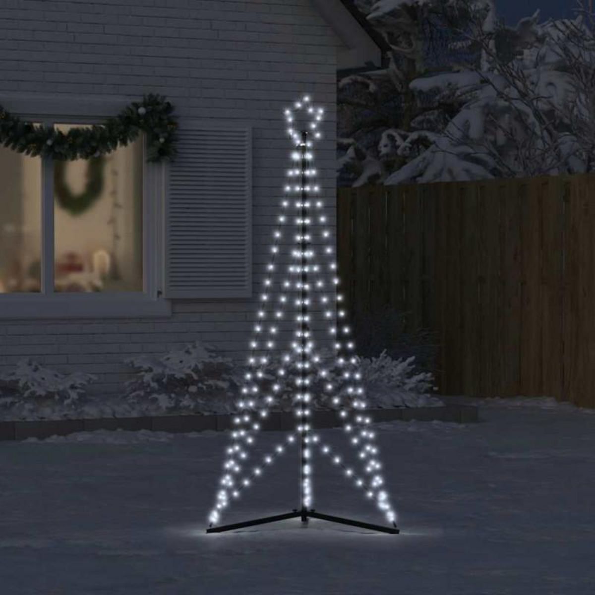 VIDAXL Guirlande de sapin de Noël 363 LED blanc froid 182 cm