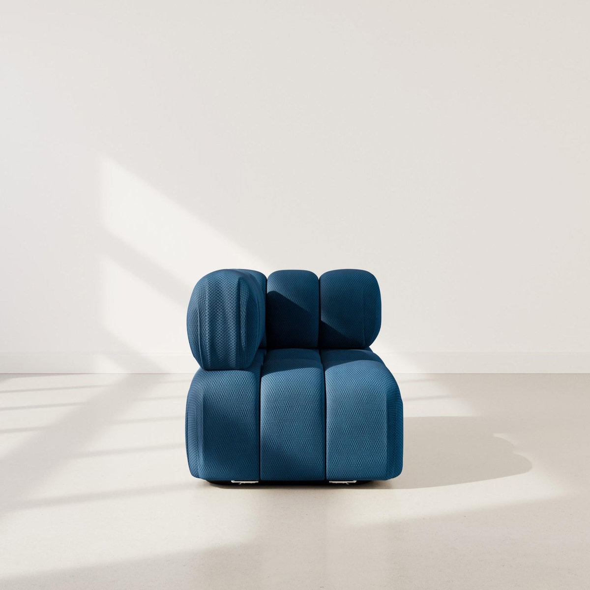 LISA DESIGN Ruby - module d'assise d'angle gauche en velours texturé