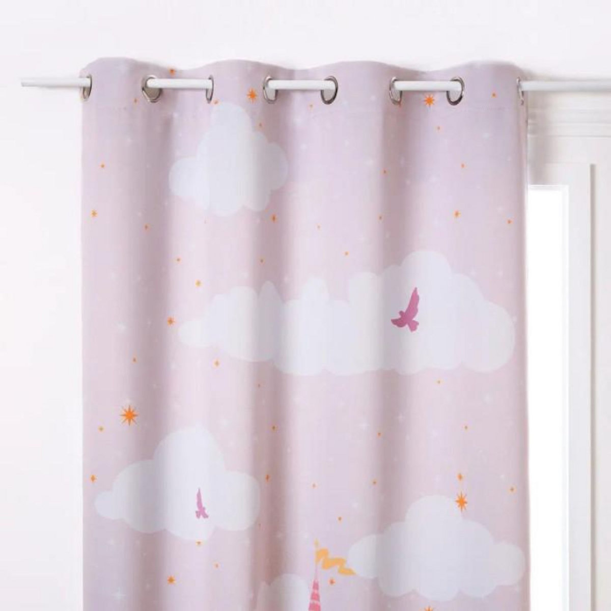 Atmosphera Kids Rideau Occultant  Château  135x260cm Rose Clair