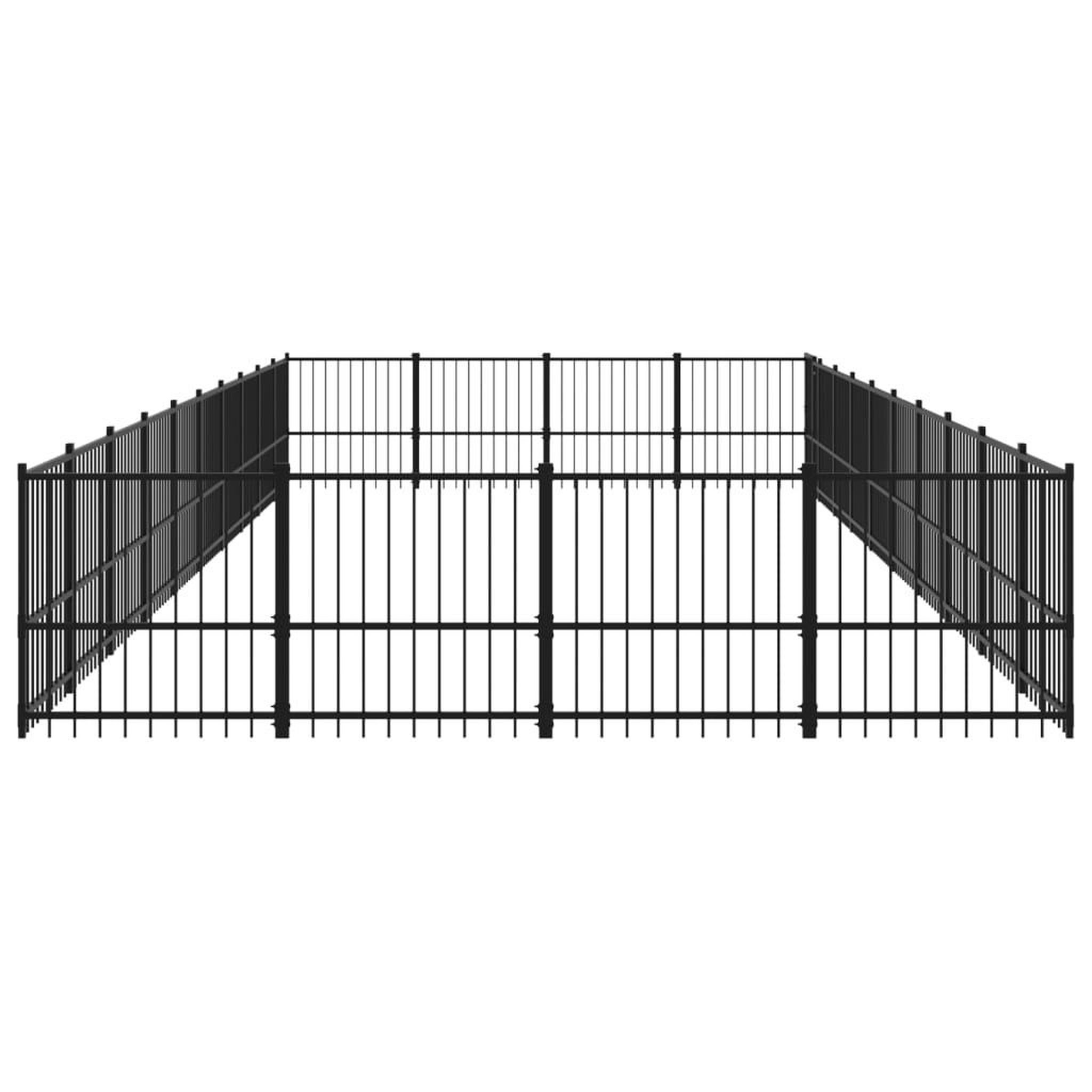 Voir la diapositive 4 : VIDAXL Chenil d'exterieur pour chiens Acier 37,64 m²