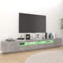 Voir la diapositive 5 : VIDAXL Meuble TV avec lumieres LED Gris beton 260x35x40 cm