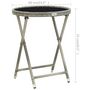 Voir la diapositive 6 : VIDAXL Ensemble de bistro de jardin 3 pcs Resine tressee et verre Gris