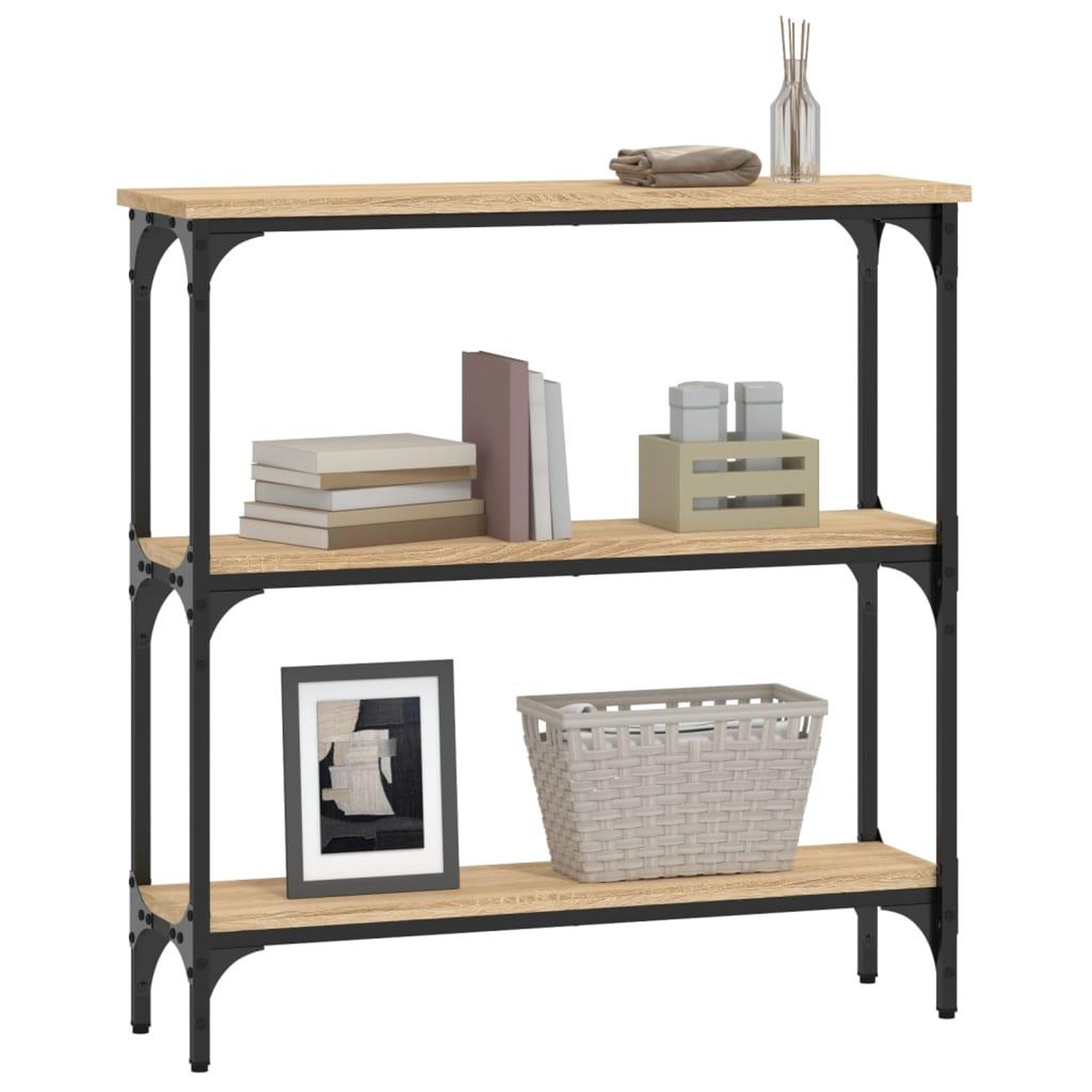 Voir la diapositive 3 : VIDAXL Table console chene sonoma 75x22,5x75 cm bois d'ingenierie