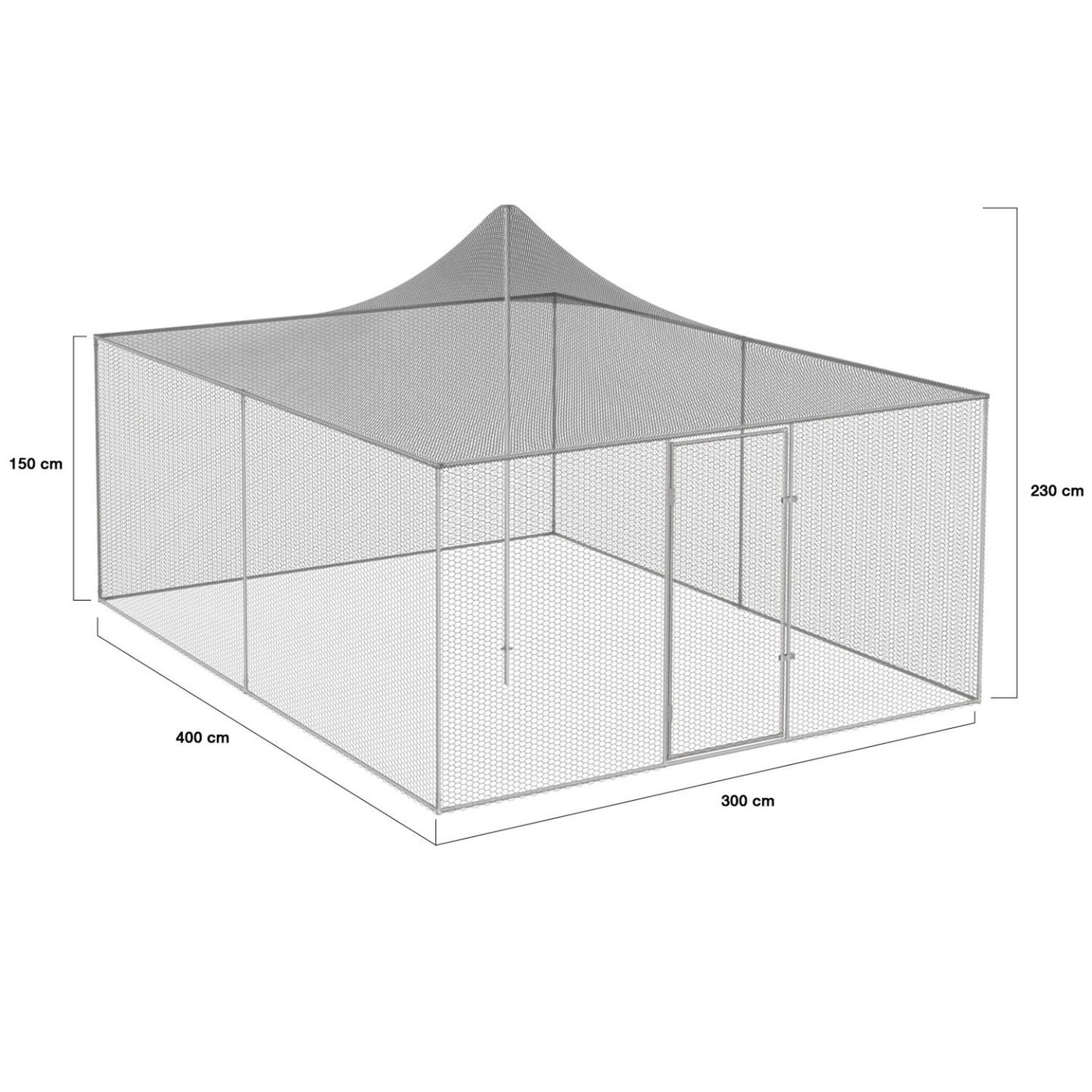 Voir la diapositive 4 : ID MARKET Volière 12m² parc grillagé 3x4 m enclos poulailler pour animaux de basse cour