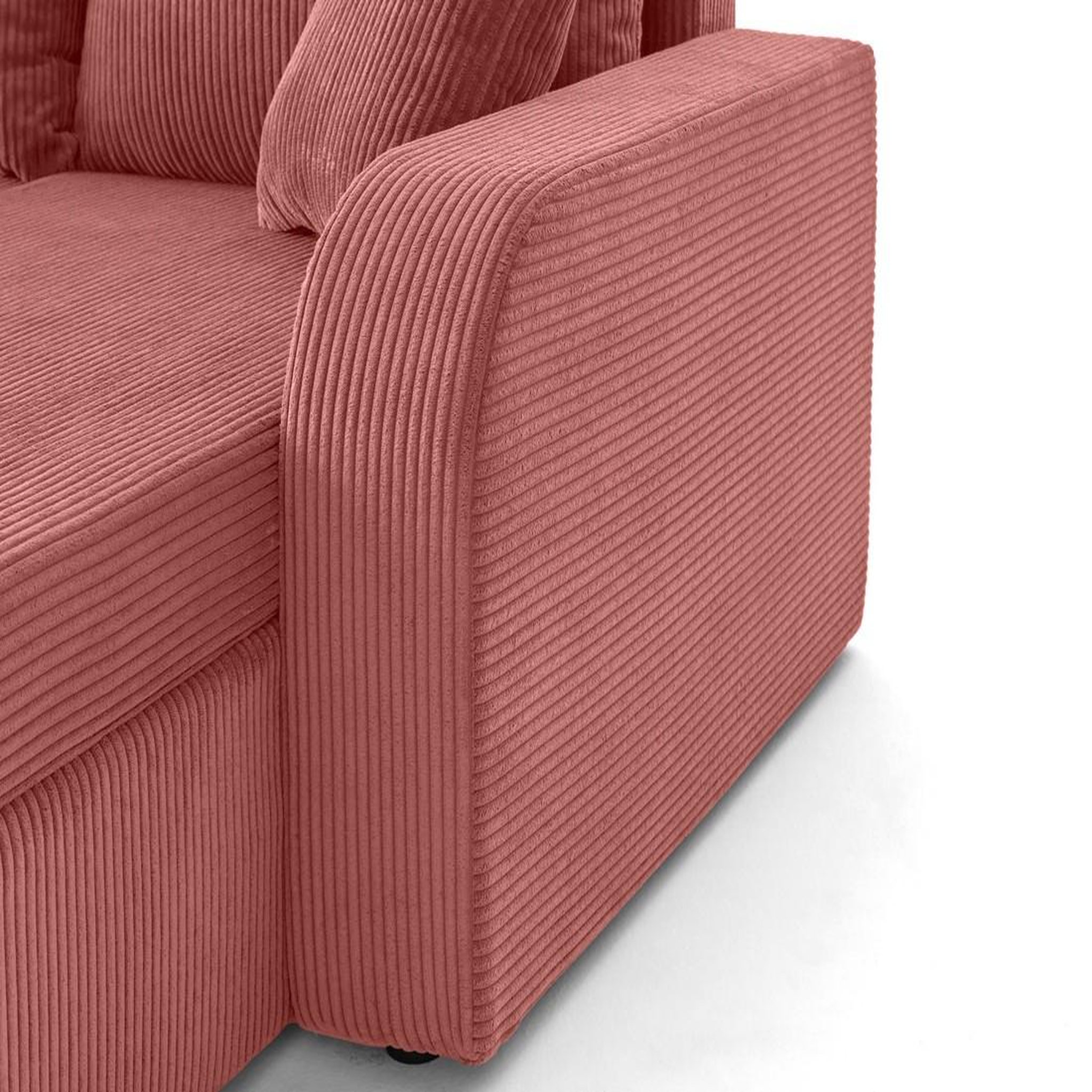 Voir la diapositive 5 : BEST MOBILIER Valos - canapé d'angle réversible - 4 places - convertible avec coffres - en velours côtelé