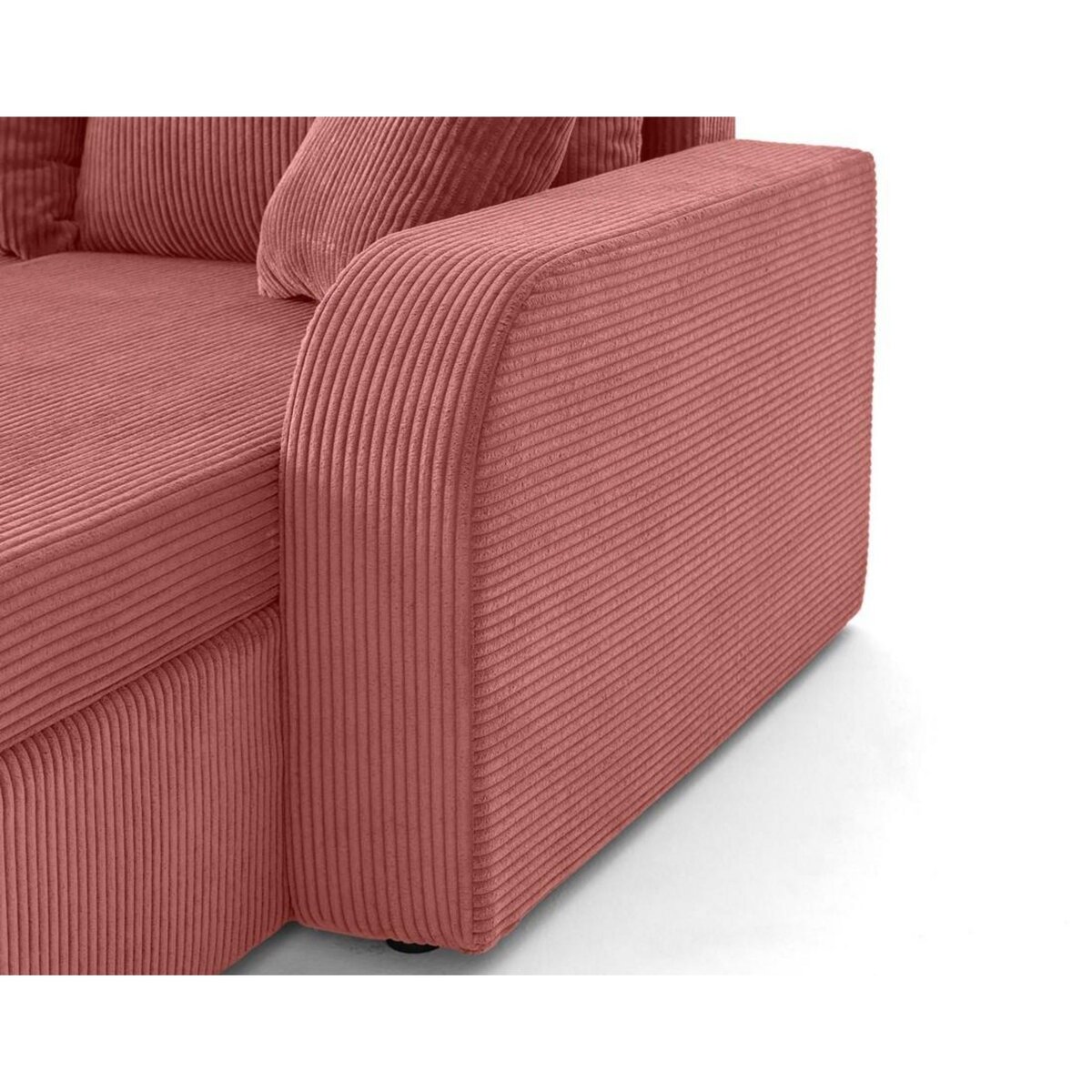 BEST MOBILIER Valos - canapé d'angle réversible - 4 places - convertible avec coffres - en velours côtelé