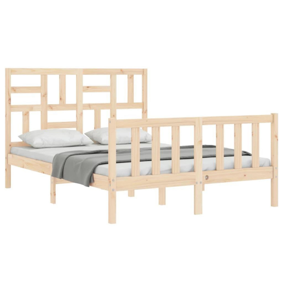 VIDAXL Cadre de lit sans matelas 140x200 cm bois massif de pin