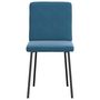 Voir la diapositive 3 : VIDAXL Chaises a manger lot de 4 Bleu Velours