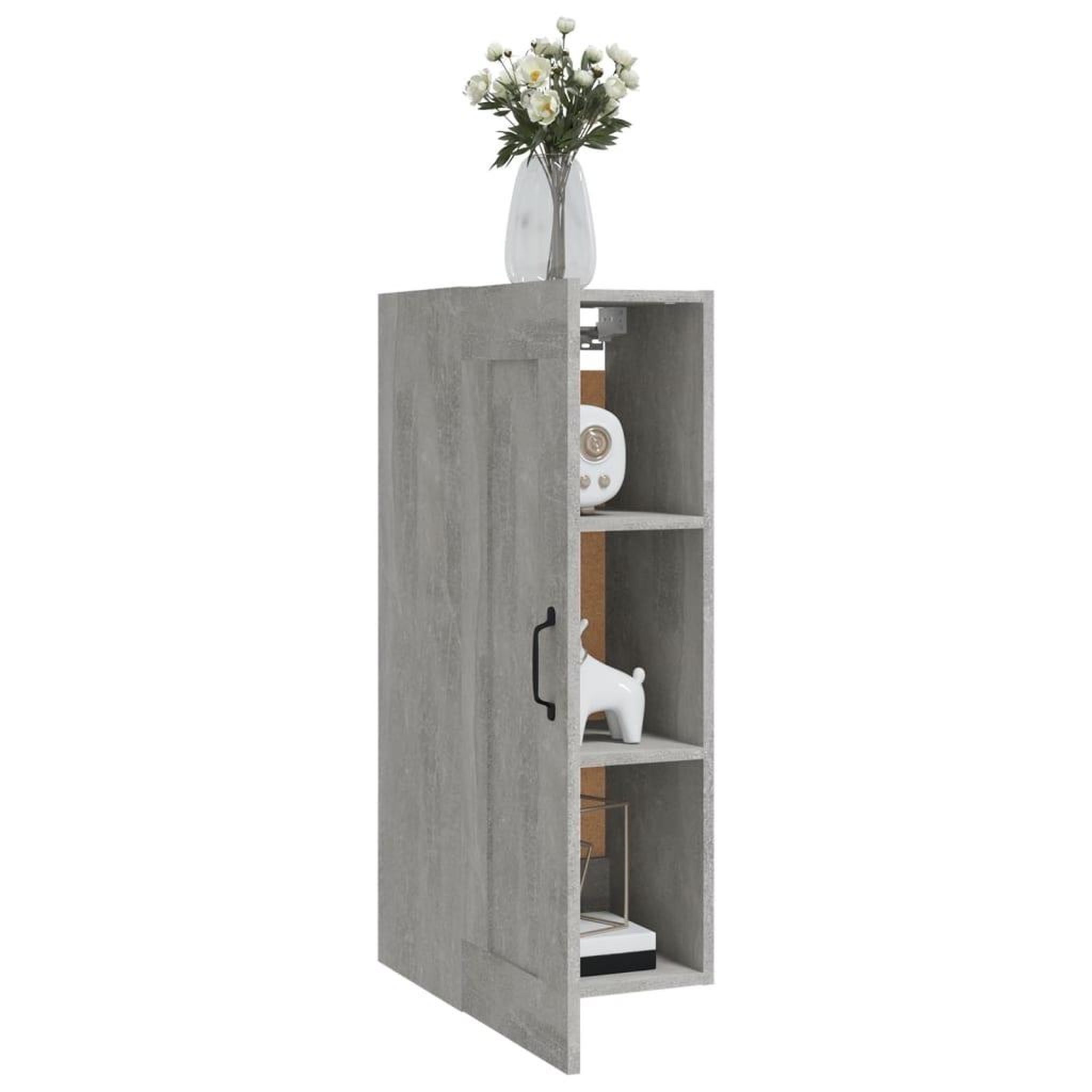 Voir la diapositive 4 : VIDAXL Armoire suspendue Gris beton 35x34x90 cm Bois d'ingenierie