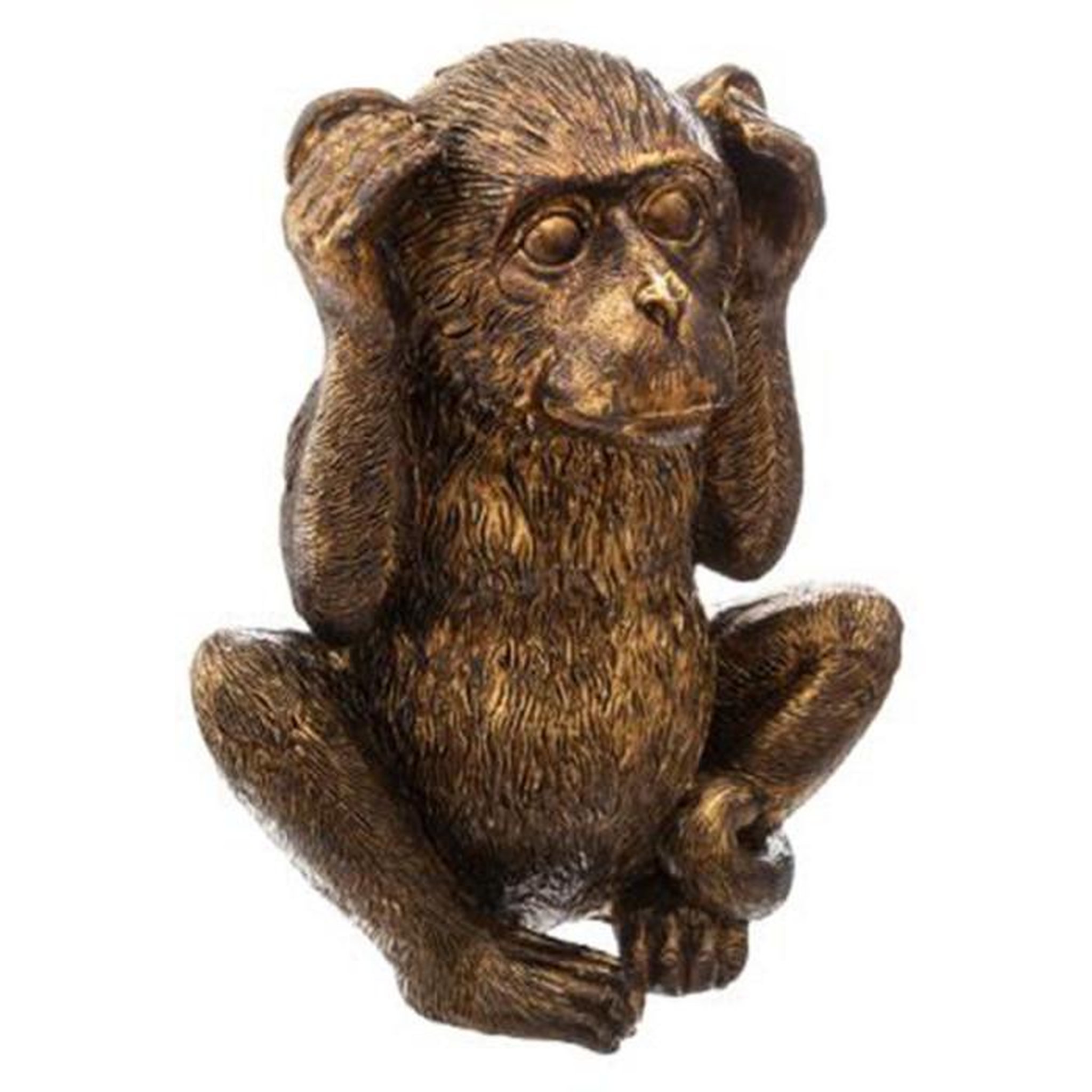 Voir la diapositive 4 : ATMOSPHERA Lot de 3 statuettes déco  singe sagesse  17cm or