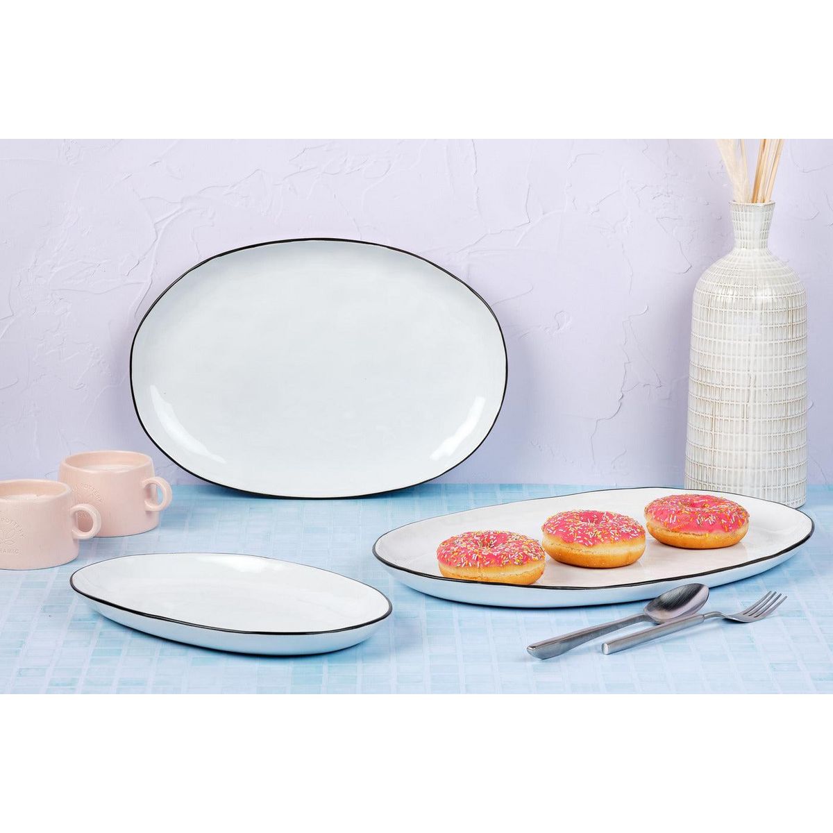 BJORN Plateau de service PURE - 3 pièces - Blanc Neige