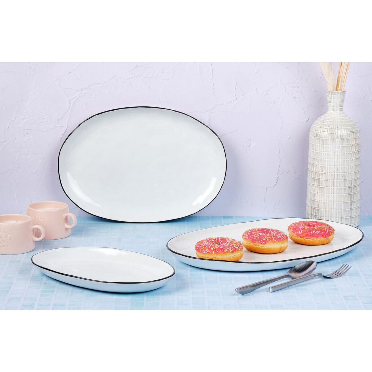 BJORN Plateau de service PURE - 3 pièces - Blanc Neige