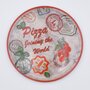 YODECO Assiettes à pizza Charme Rouge - D 31 cm - Napoli x 6