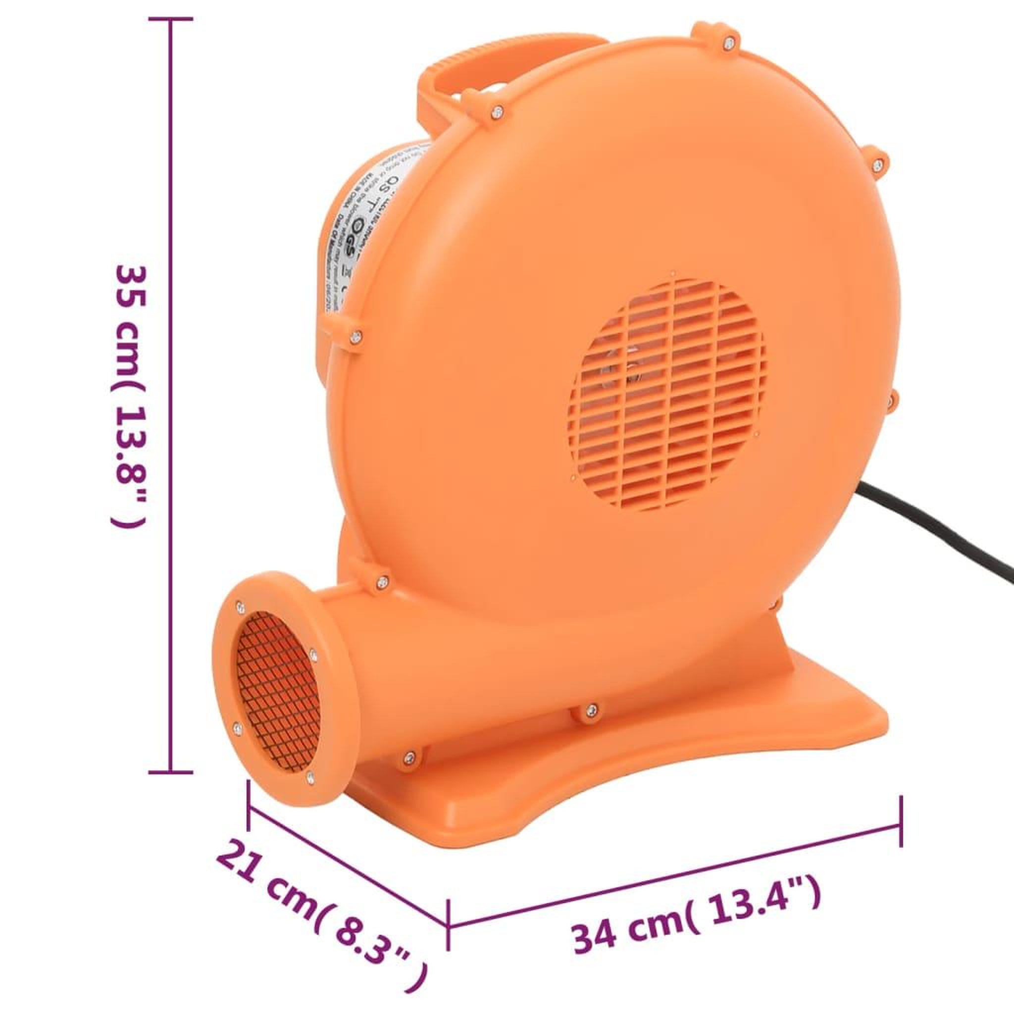 Voir la diapositive 6 : VIDAXL Souffleur d'air electrique 300 W